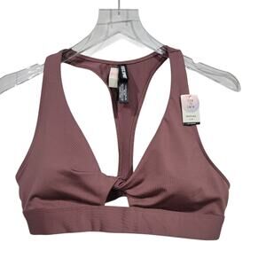 PINK Victoria's Secret SZ L Gym to Swim Sports Bra Twist Front Racer Back Blush